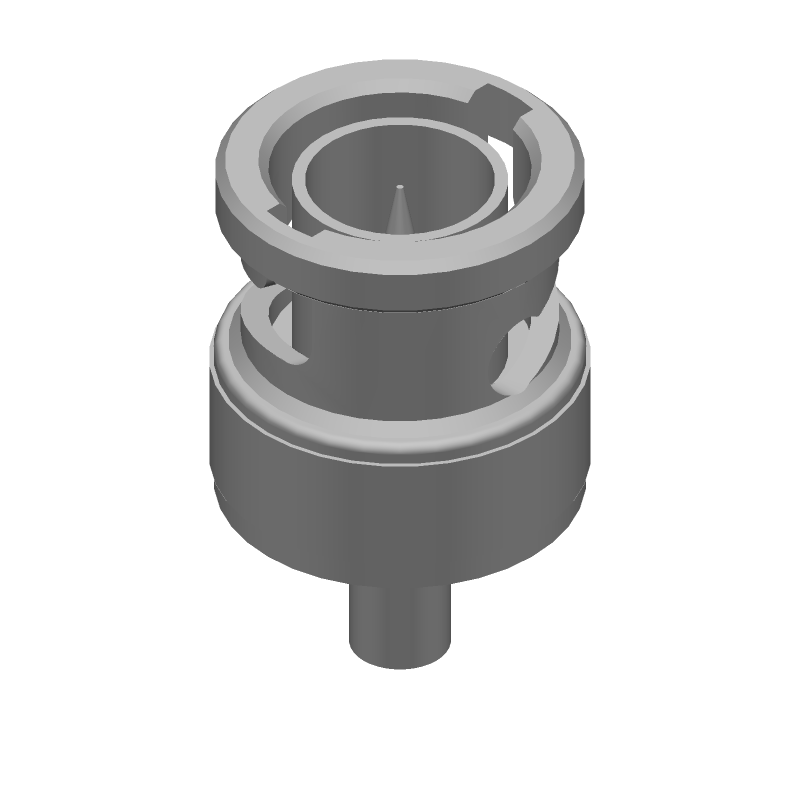 BNC RF Connector, Male, 2GHz, 75 Ohm, Crimp, Straight, Cable Mount