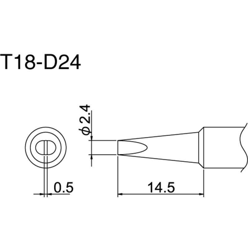 2.4mm Straight Chisel Soldering Iron Tip