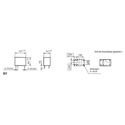 Takamisawa SY-05W-K PCB Mount Relay 5Vdc 1 CO, SPDT