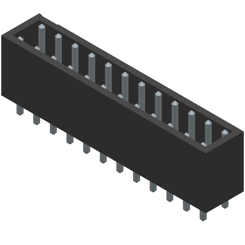 24 Pos Male Power Connector, 600V, 9A, Straight, Solder, Through Hole