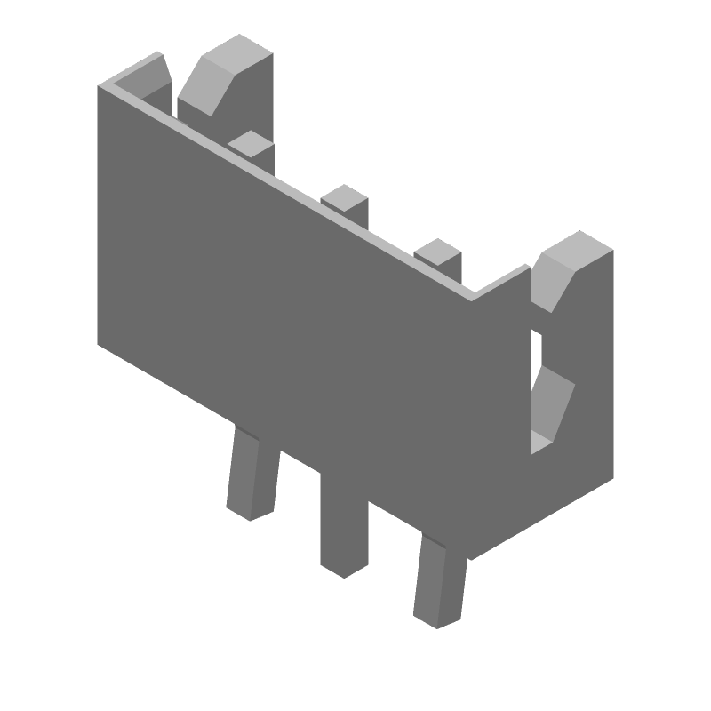 3 Pos 2.5mm Shrouded Header, Straight, Thru-Hole, 3A, 250V