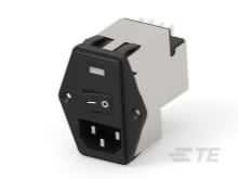 6A 250VAC 3 Pos Male Mains Power Connector, Shielded, Fuse