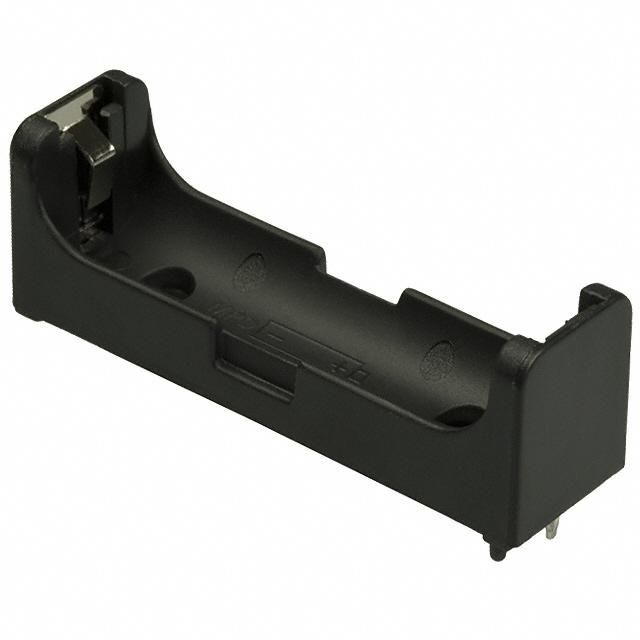 AA Battery Holder, 1 Cell, PC Pin, Through Hole, Thermoplastic, Black