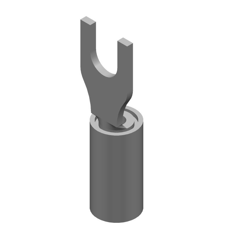 Insulated Spade Terminal, 16-22AWG, Copper/Tin, Red, Crimp, 300V