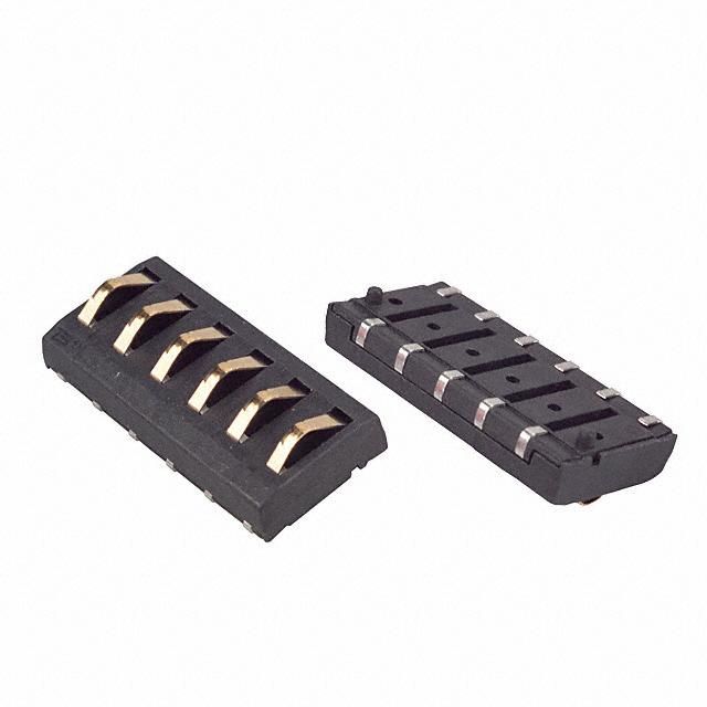 6 Pos Male SMD Connector, Gold Plated Copper Alloy, 30VDC