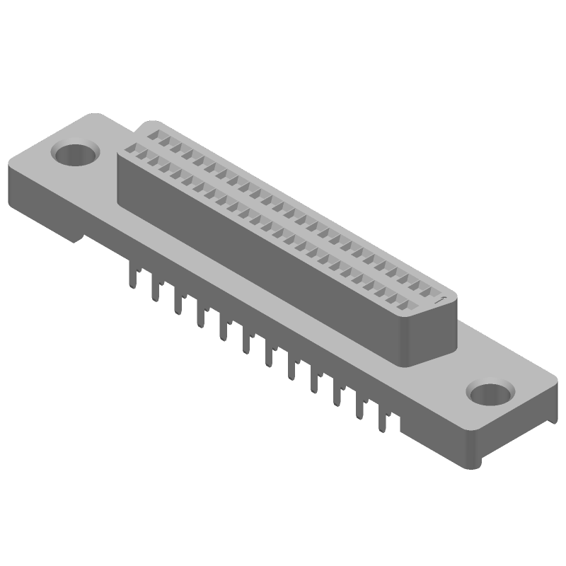 68 Pos 2 Row Vertical Through Hole Signal Connector, Shielded, Gold/Tin/Lead Plating