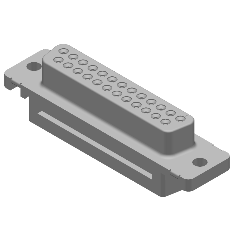 25 Pos D-Sub Connector, Right Angle, Shielded, 1.25A, 250V