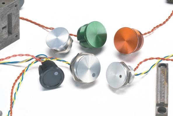 Piezo Switch, SPST, Momentary, 0.2A, 24VDC, Wire Terminal, Panel Mount-threaded, ROHS COMPLIANT