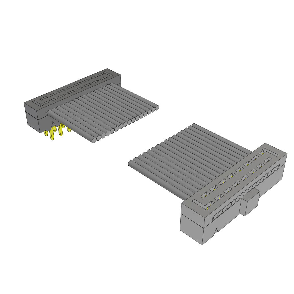 Cable Assembly Flat Ribbon 0.07m 28AWG IDC Connector to IDC Connector 16 to 16 POS M-F IDT-IDT Bulk