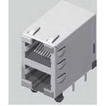 Conn RJ-45 F 16 POS 1.27mm Solder RA Thru-Hole 24 Terminal 2 Port Cat 3 Tray