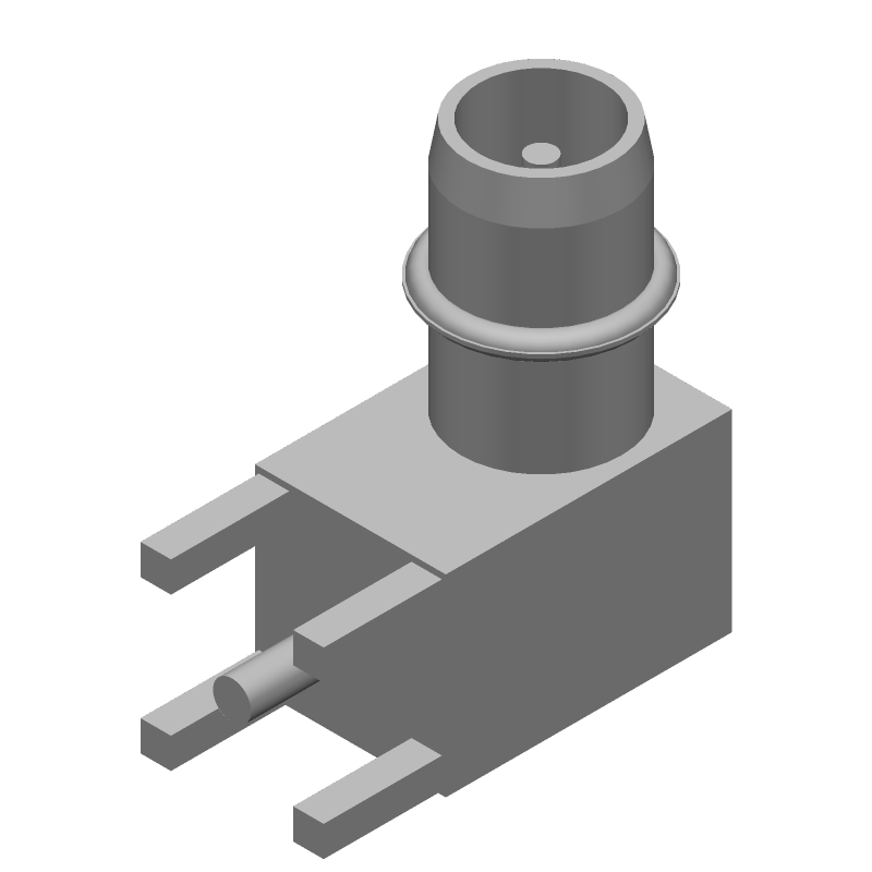 RF Receptacle, Male, 22GHz, 50R, Gold, Snap, Through Hole