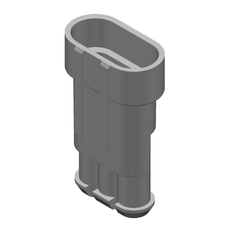 3 Pos Rectangular Connector, Wire-to-Wire, Female, 14A, IP67