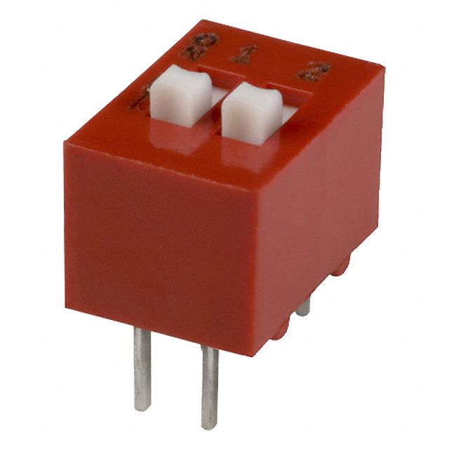 Slide DIP Switch, 2 SPST, 0.15A, 30VDC, Through Hole