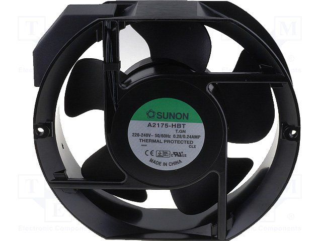 Fan;  AC;  220-240V;  171x151x51mm;  Obround;  180/200CFM;  39/36W;  52/55dBA; Leadwires