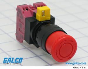 Emergency Stop Switch, DPST, 10A 440VAC 220VDC, Red Mushroom, Panel Mount