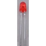 Red Uni-Color LED, 5mm, Through Hole, 2-Pin, 1100mcd