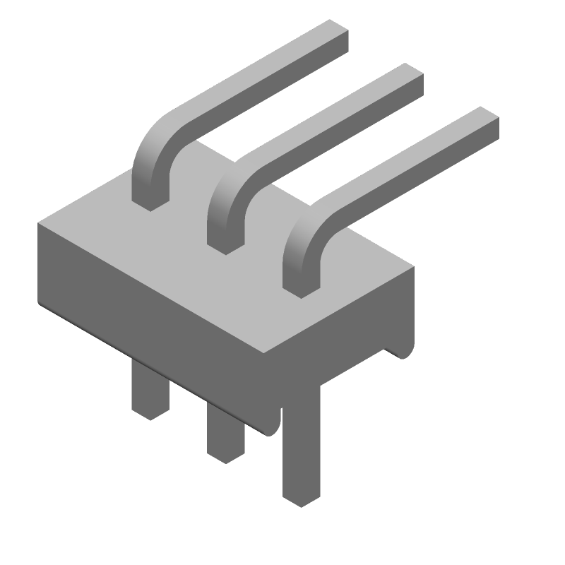 3 Pos RA Header, 2.54mm Pitch, 5A, Tin, Through Hole