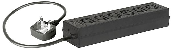 15A 250V PDU Outlet Strip, 5 AC Outlets, Fuse Holder