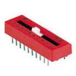 10-Pos Slide DIP Switch, SPST, 125mA, 30VDC, TH