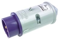 IP44 Purple Cable Mount 2P Industrial Power Plug, Rated At 16A, 20 25 V