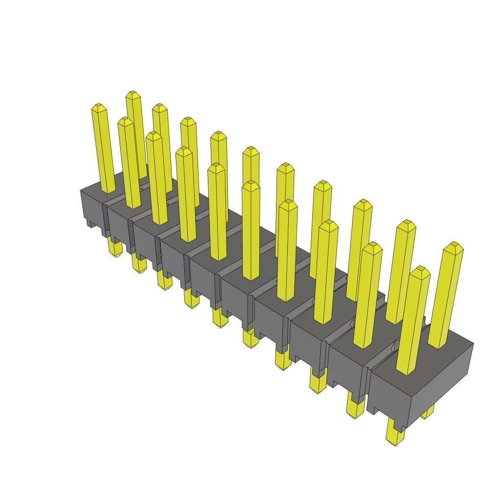 20-Contact Shrouded Header, 2 Rows, 2.54mm Pitch, Through Hole Mount