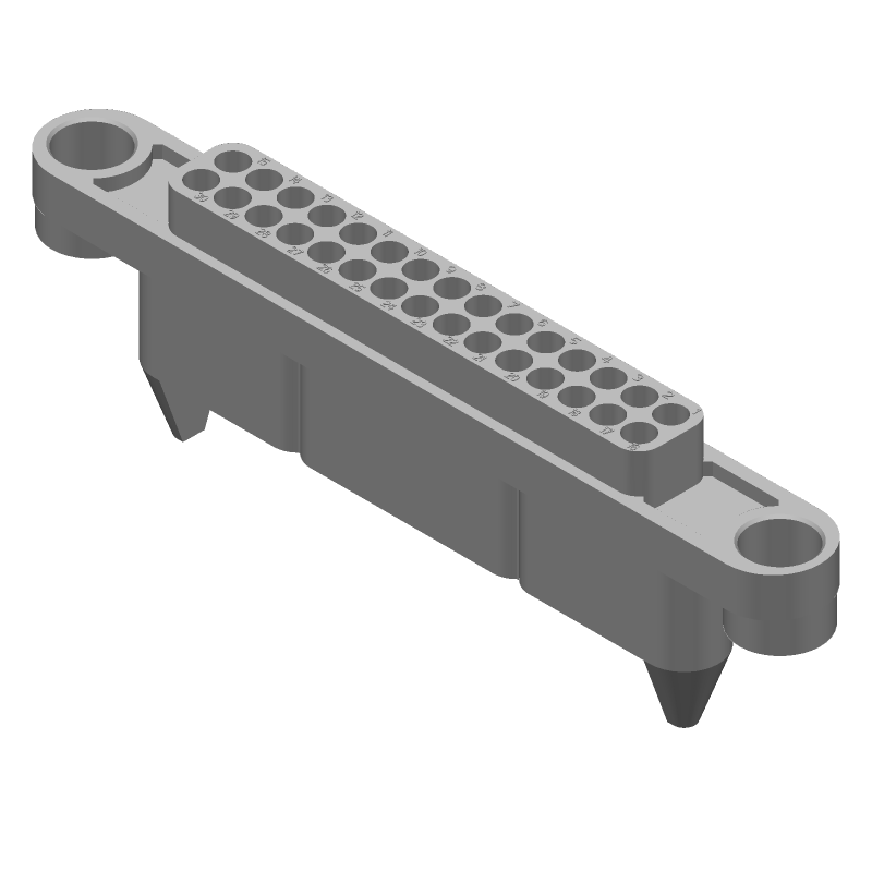30 Pos 600V 14A Rectangular Plug Housing, Black Polyester
