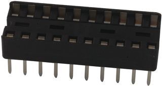 20 Pos DIP Socket, 2.54mm Pitch, Gold Plated, Thru-Hole