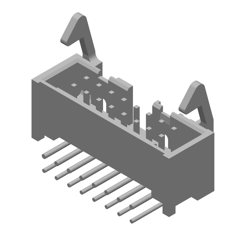 16 Pos 2.54mm RA Shrouded Header, Male Pin, Gold/Tin Plating