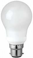 BC/B22 Integrated Compact Fluorescent Lamps, 15 W, 2700K