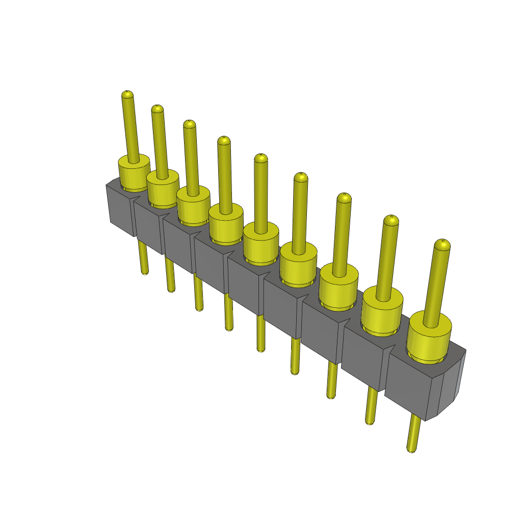 Conn Unshrouded Header HDR 9 POS 2.54mm Solder ST Top Entry Thru-Hole Tube