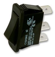 ARCOLECTRIC   C1520ATAAA   Rocker Switch, Non Illuminated, SPDT, On-Off-On, Black, Panel, 20 A