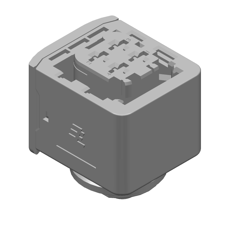 4 Pos 6mm Crimp Wire Housing, Female, Straight, IP67, PBT