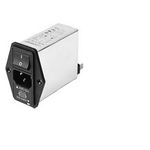 3 Pos 250VAC 10A Filtered Power Entry Module, 1 Port