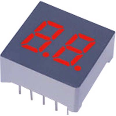 Green 2-Digit 7-Seg LED Display, 7.62mm, 10mA, Through Hole
