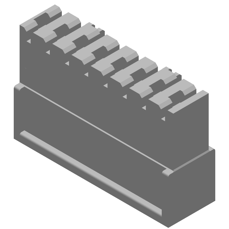 8 Pos 5mm Crimp Receptacle Housing, Straight, Cable Mount, Blue