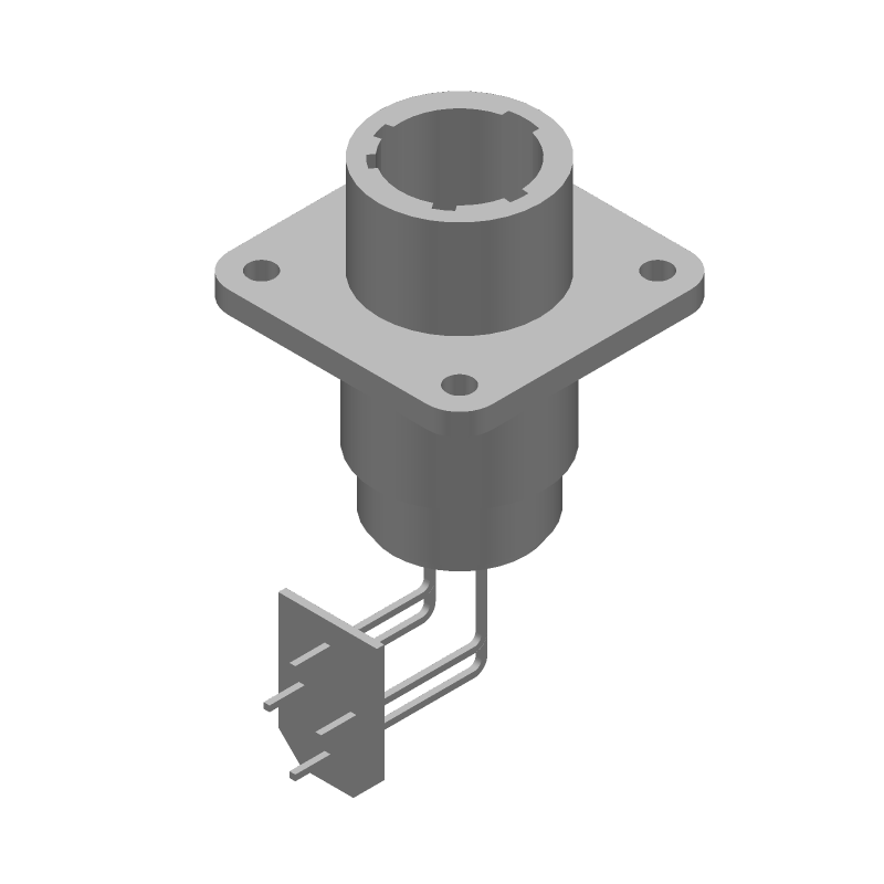 4 Pos Circular Connector, Solder RA, 13A, 250V, Gold Contacts