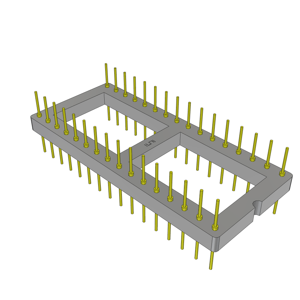 32-Contact 2-Row Through-Hole Connector, Brass, Tin, 1A, -55°C to 105°C