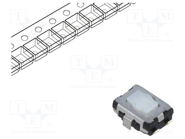 Tactile Switch SPST 1N 20mA 15VDC SMD J-Bend