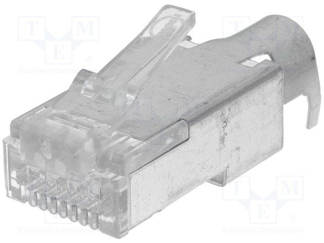 Shielded RJ45 Connector, Cat 6, Male, IDC, 1.5A, 125V