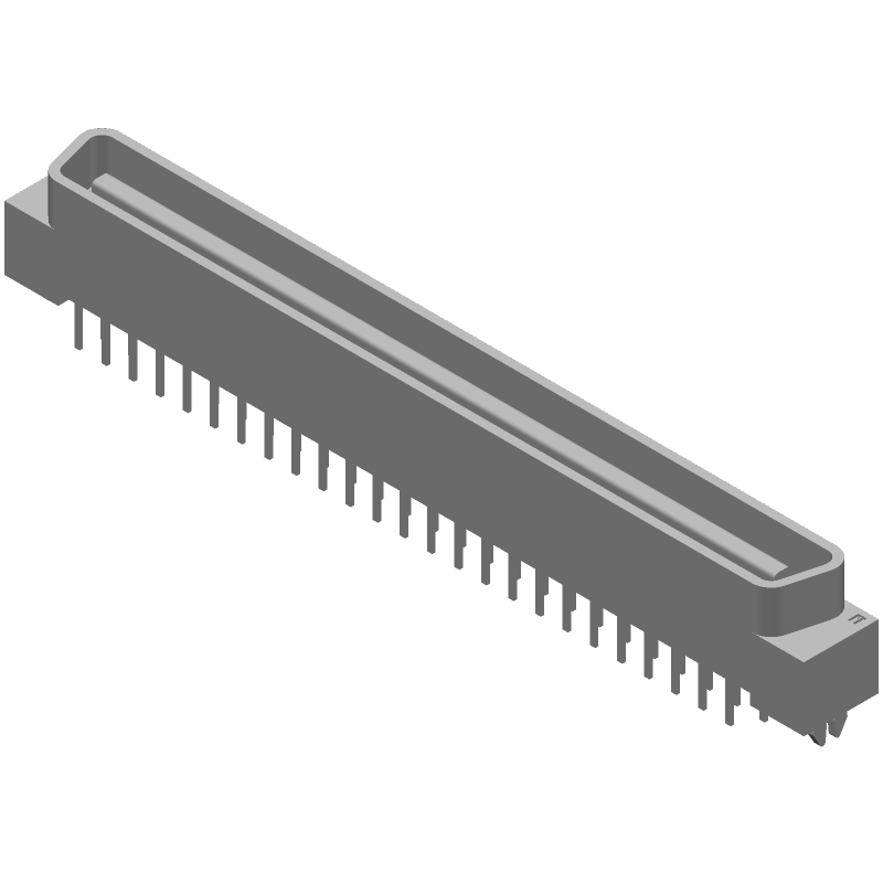 100 Pos 1A Gold/Tin Bronze Male Plug Connector, .050" Pitch, Straight, TH