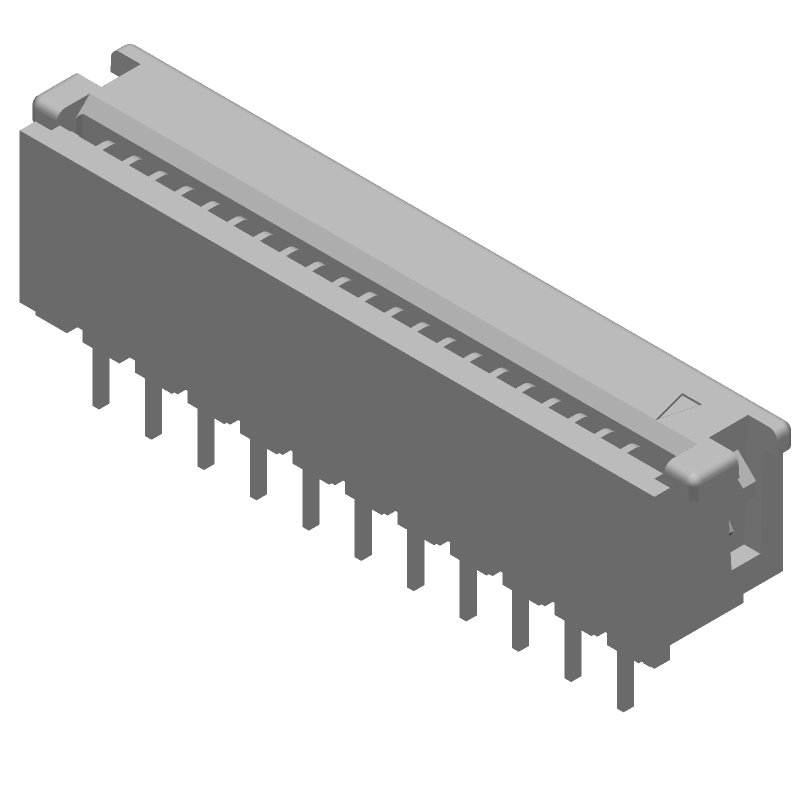 21 Pos FFC/FPC ZIF Connector, 1.27mm Pitch, Straight Thru-Hole