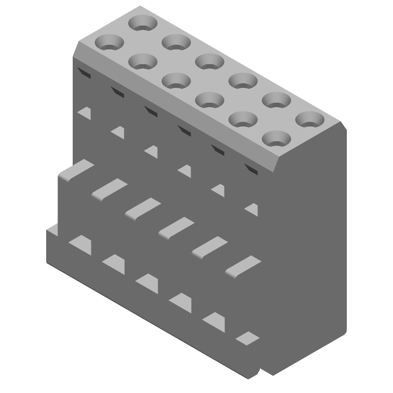 12 Pos 2.54mm Crimp Receptacle Housing, 3A, 250V