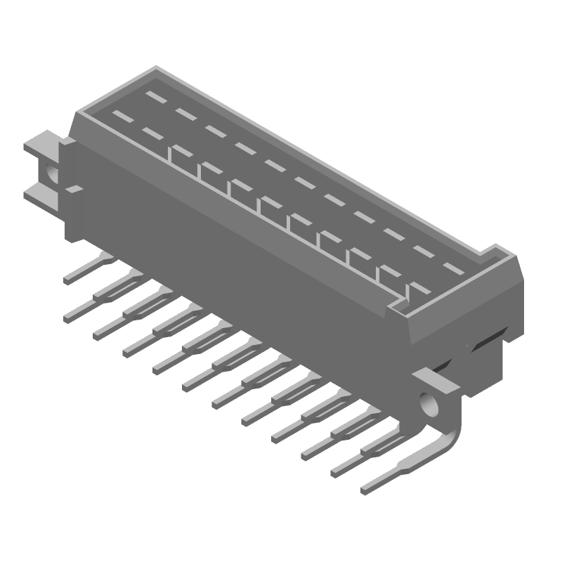 22 Pos 5mm Pitch Shrouded Header RA Solder Thru-Hole