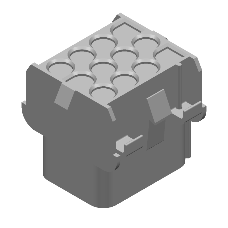 12 Pos Rectangular Housing, 6.35mm Pitch, 19A, 600V, Crimp, Panel Mount