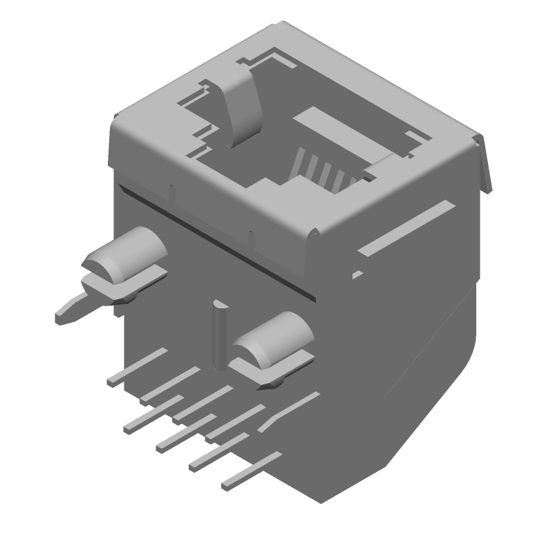 8P RJ45 Connector, Shielded, Right Angle, Panel Mount, Gold Plated