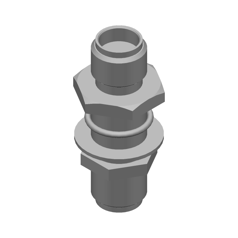 SMA Female to Female Bulkhead Adapter, 18GHz, 50R, SS/Ni