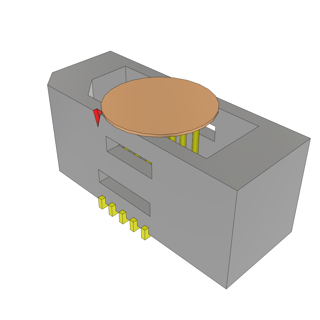 Shrouded Header 2-Row 10-Contact 0.8mm Pitch Surface Mount