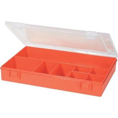 Polypropylene (PP) 8-Compartment Organiser Box, Component Storage Box, Red, Alutec 611700