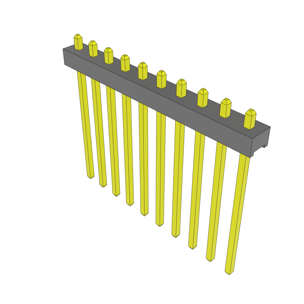 10-Contact Unshrouded Header, HDR, 2mm Pitch, Through Hole Mount