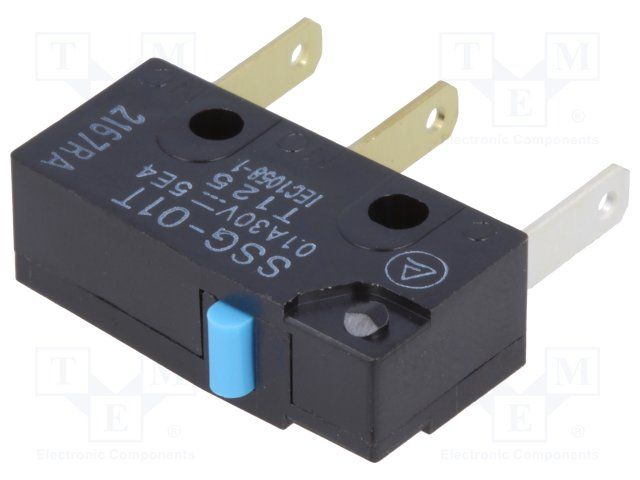 SPDT Snap Action Switch, Pin Plunger, 0.1A 125VAC, Screw Mount